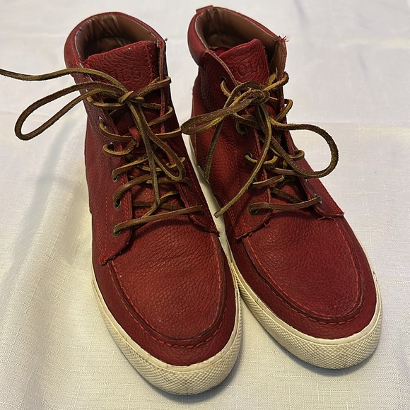 Vintage TEDD red Ralph Lauren leather boots size 9D - Picture 4 of 9